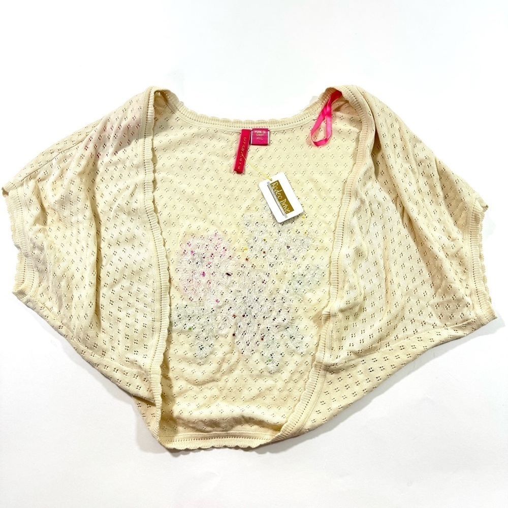 Charlotte Tarantola Beaded Bolero Cardigan Floral Silk